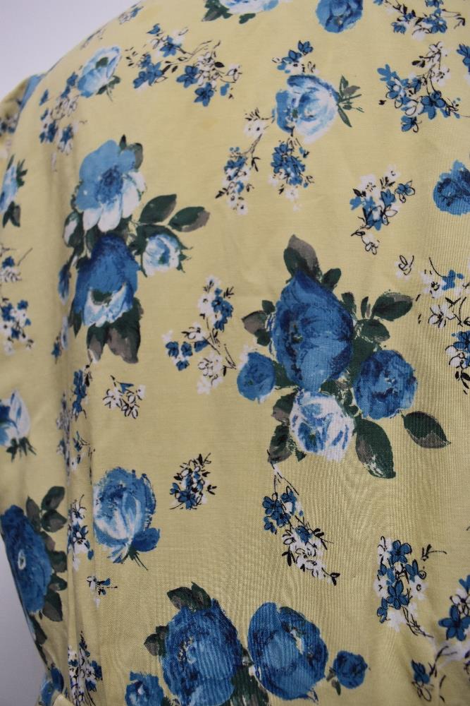 A 1940s St Michael floppy floral cotton day dress, having buttons to front and yellow ground with - Image 8 of 9