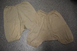 Two pairs of 1940s CC41 utility labelled knickers.