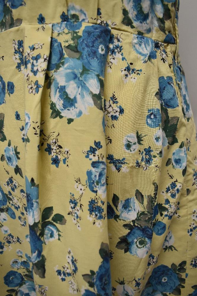 A 1940s St Michael floppy floral cotton day dress, having buttons to front and yellow ground with - Image 6 of 9