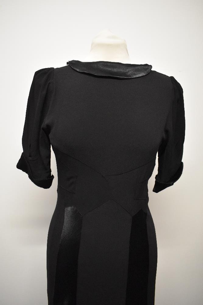 A stunning Art Deco 1930s evening gown of black satin backed crepe, with wonderful use being made of - Image 5 of 15