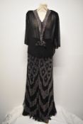 A superb 1930s Art Deco two piece outfit; comprising skirt and blouse, both skirt and blouse