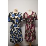 Two vintage floral dresses, medium sizes.