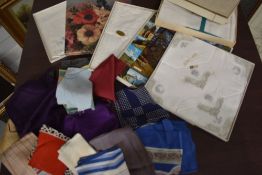 A collection of vintage handkerchiefs, some in original boxes.