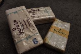 A selection of vintage blankets, all in original packaging.