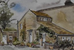 P.M. Caffyn (20th Century), a watercolour, A house and its courtyard, signed and dated 1990 to the