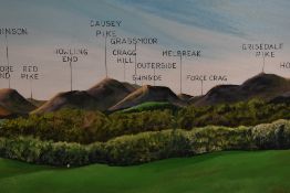 *Local Interest - Contemporary, British, acrylic on board, a three panel annotated panorama of the