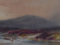 F.Beni (19th/20th Century), a watercolour, A moorland river scene, signed to the lower right,