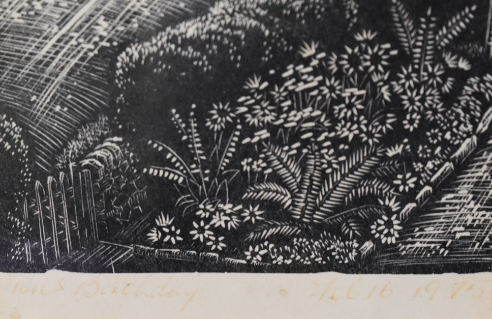William ('Bill') Wild (1904-1985), a wood engraving, 'In Malham Woods', signed and dated 1966 to the - Image 5 of 6