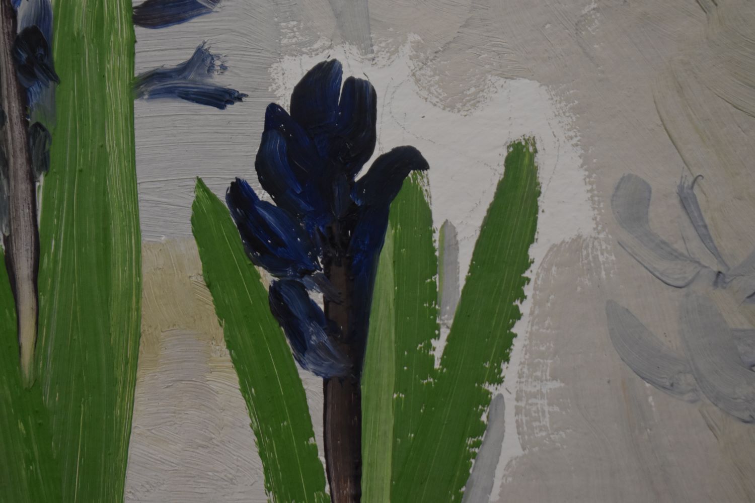 Winifred Nicholson (1893-1981, British), an oil on board, 'Blue Hyacinths In A Winter Landscape', - Image 6 of 9