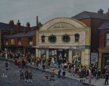 After Tom Dodson (b.1910, Lancashire artist), two coloured prints, The Circus & The Palladium,