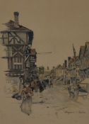After Marjorie C. Bates (1882-1962), a coloured print, 'Tudor House, Stratford-on-Avon', signed to