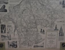 After Alfred Wainwright MBE (1907-1991), a monochrome print, 'A Map of the County of Westmorland'