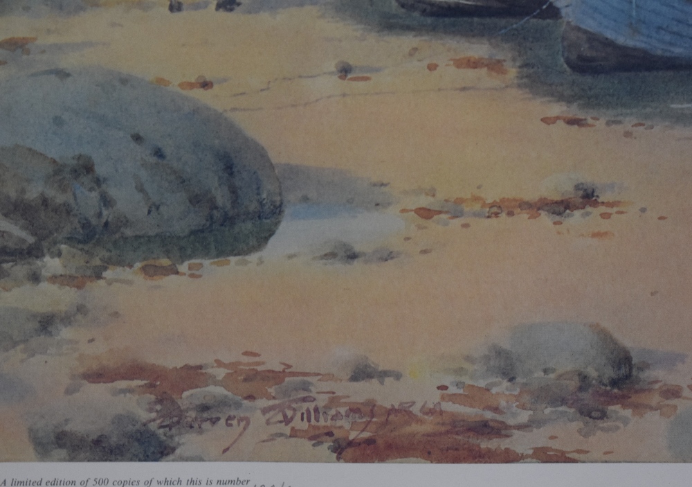 After Warren Williams ARCA (1863-1941), a coloured print, 'The Golden Hour, Llugwy Bay, Anglesey', a - Image 3 of 4