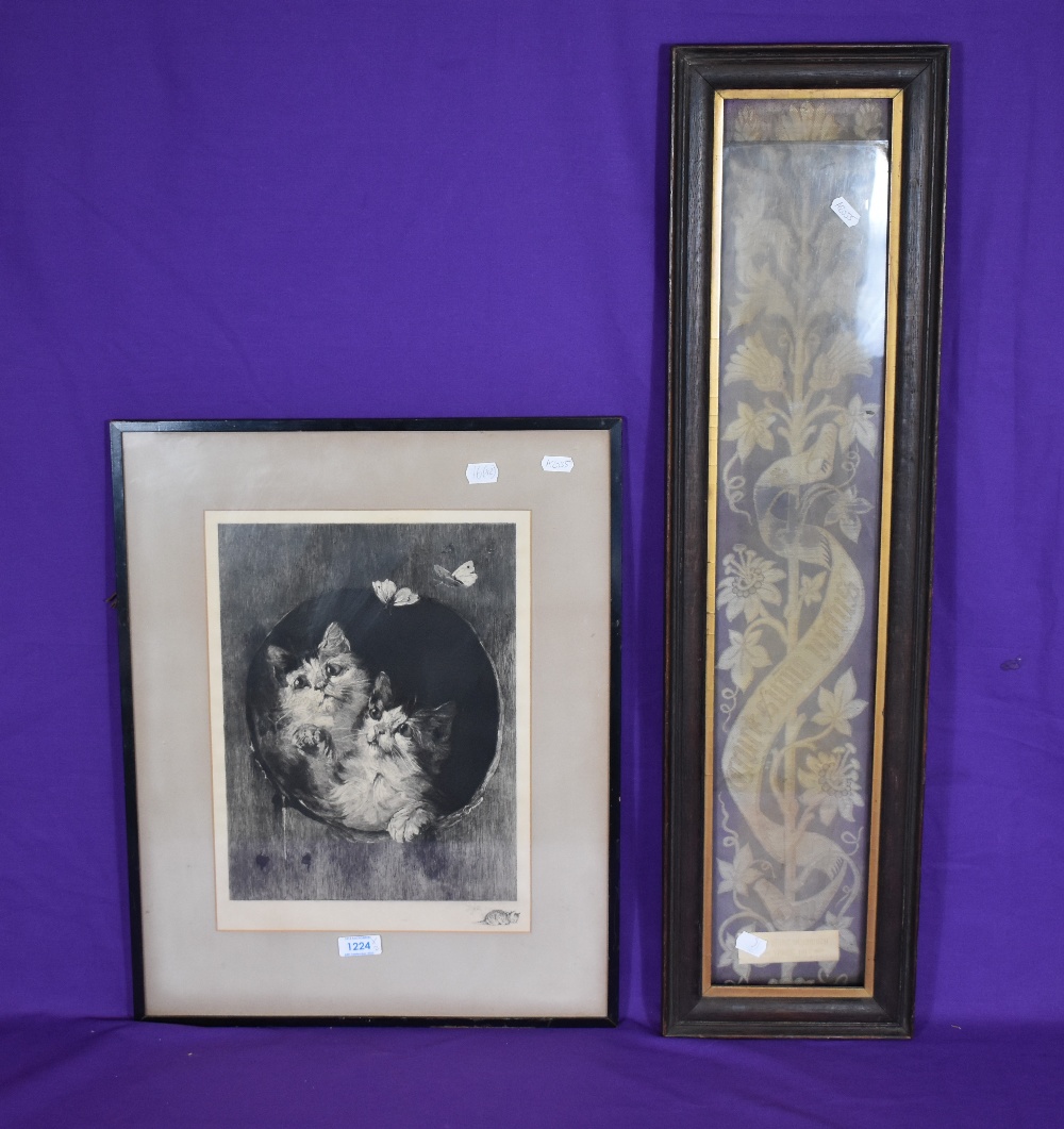 Artist Unknown, 19th/20th Century, a monochrome print, A portrait of kittens, framed, mounted, and - Image 2 of 3