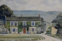 D.Binns (20th Century, British), a watercolour, The Falcon Inn at Arncliffe, Skipton, signed to