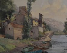 H. Crawforth (20th Century, British), a watercolour, Laroque-des-Arcs, near Cahors, France, signed