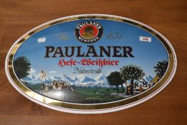 An oval beer sign, Paulaner