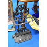 A Victorian style cast stick stand having lozenge mark to reverse, with code N-8