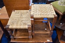 Two traditional strung stools