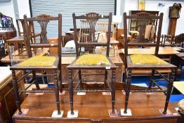A set of three Victorian mahogany bedroom chairs