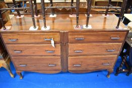An early 20th Century mahogany sideboard having three by three drawer configuration