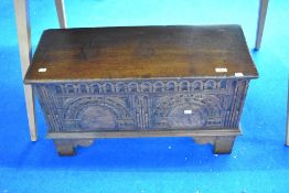 A reproduction miniature coffer by Titchmarsh and Goodwin, approx dimensions 76 x 44 x 30cm