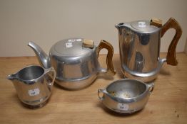 A mid century Piquot ware tea and coffee set.