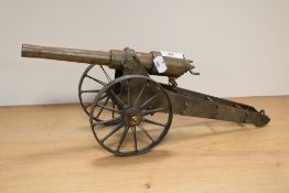 A reproduction of long Cecil, made in Kimberley South Africa, firing the siege 1899-1900, scale 1-