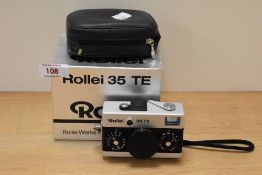 A vintage Rollie 35 TE camera, with case.
