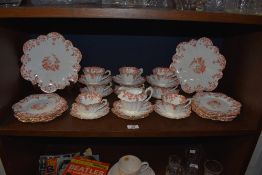 A selection of Foley China tea wares, to include cups, saucers and plates, all having russet toned