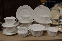 A selection of Shelley dainty white, including cups and saucers, plates, sugar and cream.