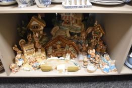 A large collection of Pendelfin rabbits and display scenes.