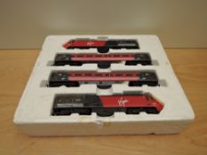 A Hornby OO gauge Virgin Class 43 HST set with 2 locos, 43063 Maiden Voyager and 43093 Lady In Red