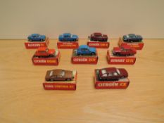 Nine 1977 & 1978 Polistil Club 33 1:55 scale diecasts, RJ21 Ford Cortina GT, RJ25 Renault 12TL, RJ39