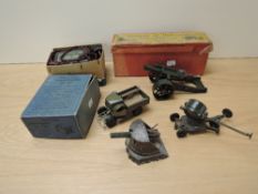 A Britains diecast, 18' Howitzer mounted for field service, in original box pat no 617492 along with