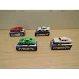 Four Tomy Tomica made in Japan diecasts, German and Italian Cars, F7 Mercedes Benz 450 SEL, F17