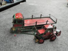 Two Meccano hand built models, Foden Flat Wagon and Tractor with Winch