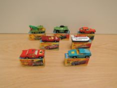 Seven Matchbox Series Superfast Lesney 1970-1974 diecasts, H & I Boxes, No 59 Mercury Fire Chief, No