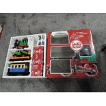 A LGB 70301 G Scale Train Set comprising, 0-4-0 Loco, Carriage, Flat Wagon with Tipper Truck,
