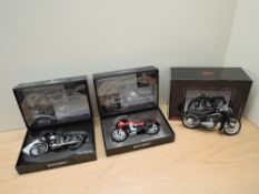 Two Minichamps 1:12 scale Limited Edition models, Triumph Tiger 100 and Moto Guzzi 850 MKI Le Mans
