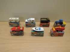 Seven Matchbox Superfast 1976-1982 diecast, K & L Boxes, No 41 Ambulance, No 46 Ford Tractor &