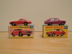 Two Matchbox Series Superfast Lesney 1969-1973 diecasts, No 67 Volkswagen 1600TL, purple and No 75