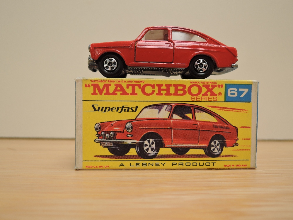 A Matchbox Series Superfast Lesney 1969-1973 diecast, No 67 Volkswagen 1600TL, red with white