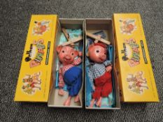 Two Pelham Standard Puppets, SL Pinky and SL Perky, both in very good condition and in original