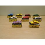 Nine Tomy Tomica made in Japan diecasts, No 8 Sunny Excellent 1400CX, No 13 Nissan 2800SGL, No 15