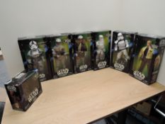 Six Kenner 1997 Star Wars Action Collection 12' Figures, Luke Skywalker, Sand Trooper, Snow Trooper,