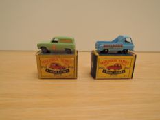 Two Matchbox Series Moko Lesney 1954-1960 diecasts, No 59 Ford Thames Van, Singer, pale green and No