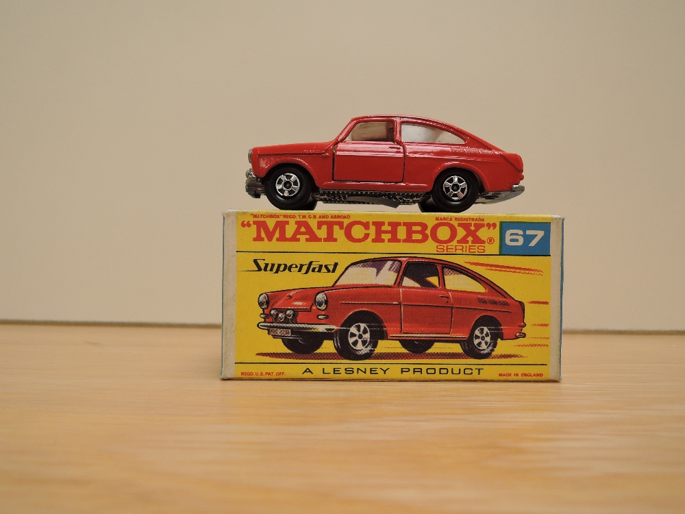 A Matchbox Series Superfast Lesney 1969-1973 diecast, No 67 Volkswagen 1600TL, red with white - Image 2 of 2