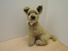 A Lottie Bears Ltd mohair Terrier Dog, limited edition 1 of 1 having plastic eyes and nose, height