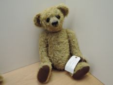 A mid/late 20th century HM Bears Limited Edition straw filled golden mohair Teddy Bear by Iris